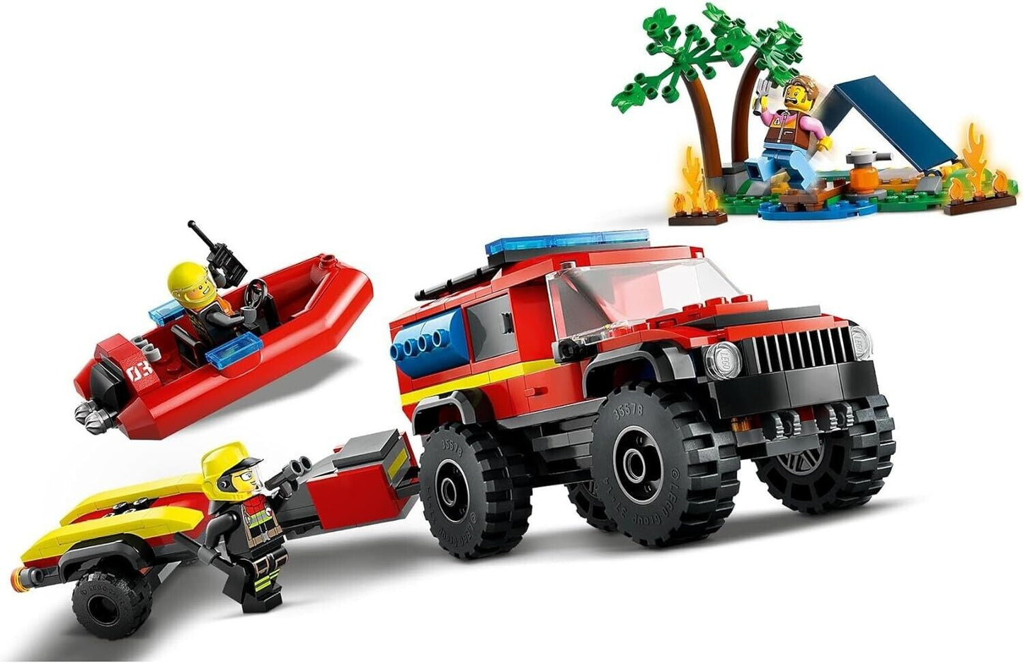 LEGO 60412 City 4x4 Fire Truck with Rescue Boat Brand New and Sealed