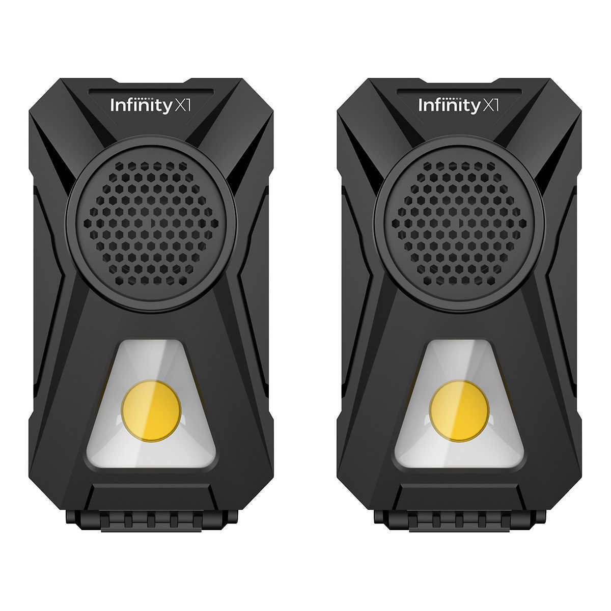 Infinity X1 700Lumen Rechargeable Work Lights with Bluetooth Stereo Speakers 2pc