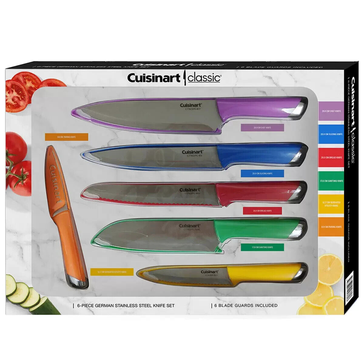 Cuisinart 6 pieces Cutlery Set w Blade Guards German Stainless Steel