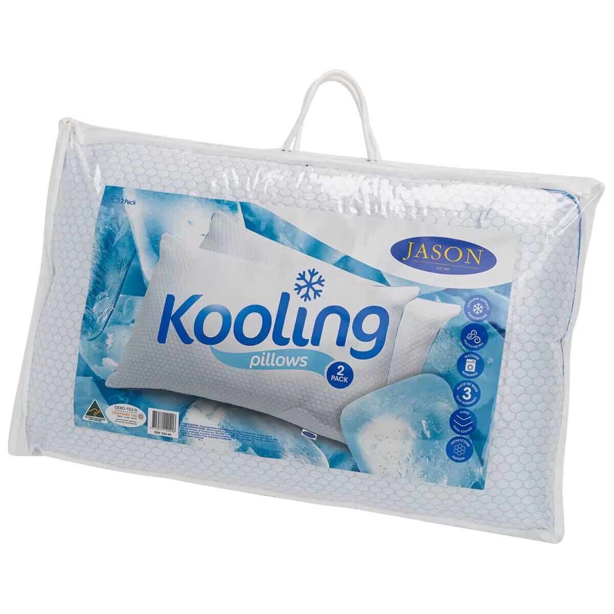 Jason Kooling Pillow, Pack of 2, Made in Australia, Summer Cooling Pillow