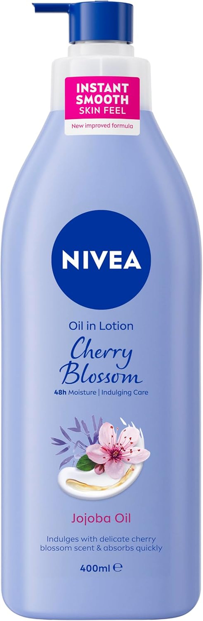 Oil-Infused Body Lotion with Cherry Blossom & Jojoba Oil 400Ml | 48-Hour Hydration | for Soft, Smooth Skin | Delicate Floral Scent | Fast-Absorbing Formula | for Normal to Dry Skin