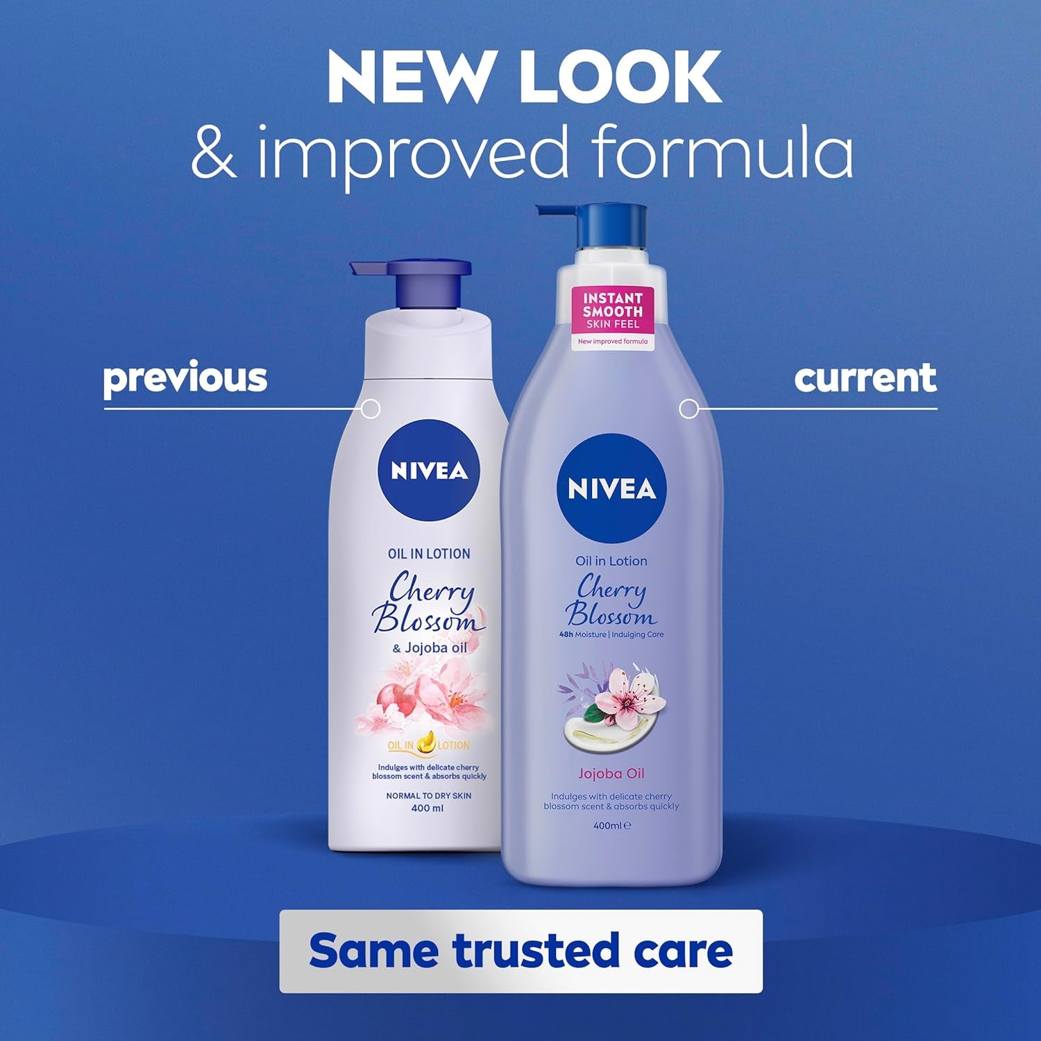 Oil-Infused Body Lotion with Cherry Blossom & Jojoba Oil 400Ml | 48-Hour Hydration | for Soft, Smooth Skin | Delicate Floral Scent | Fast-Absorbing Formula | for Normal to Dry Skin