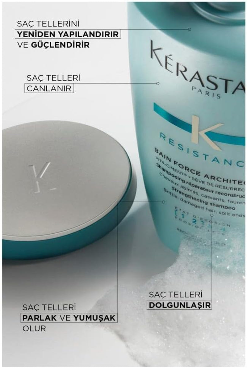 Kerastase Resistance Bain Force Architecte Reconstructing Shampoo, 8.5 Ounce