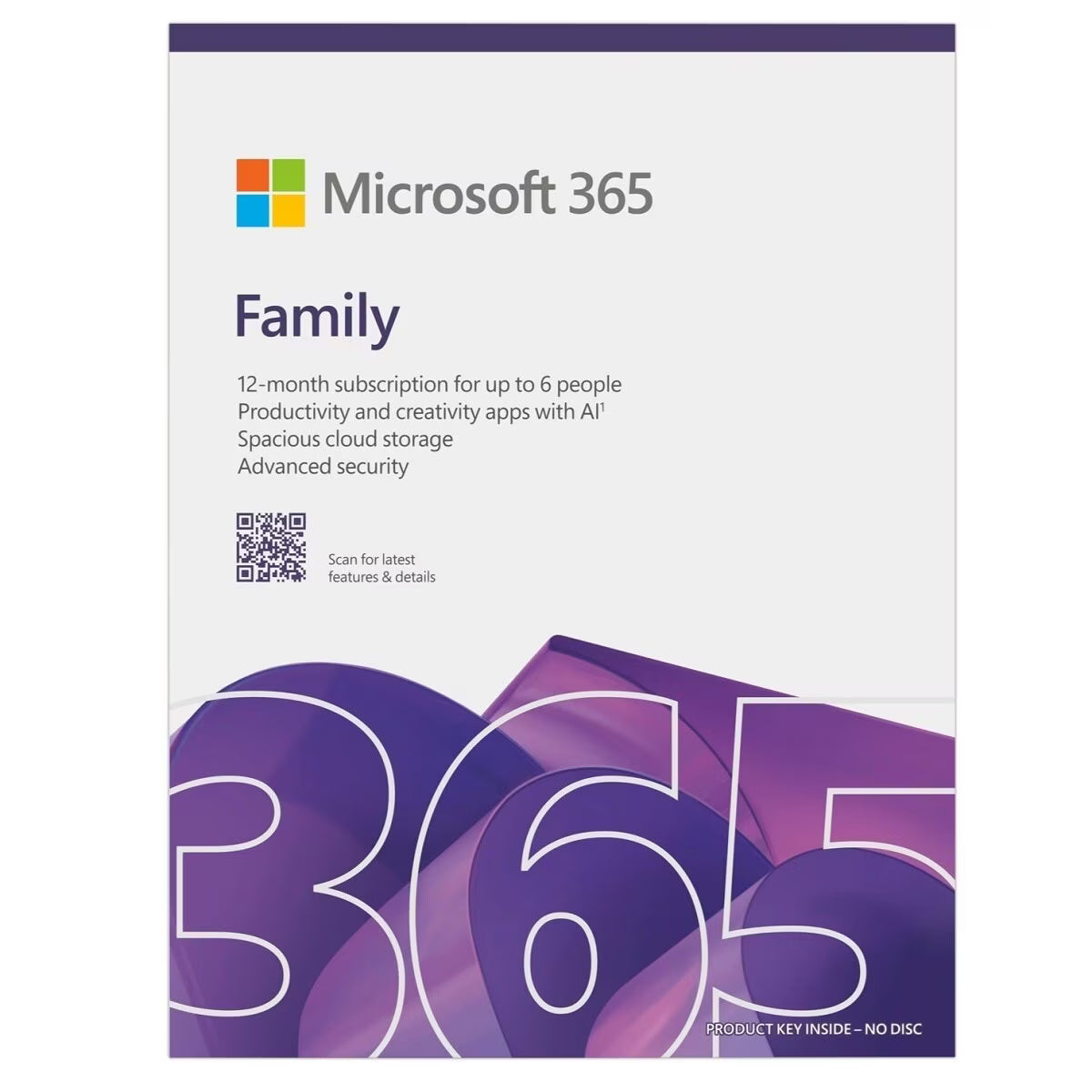 Microsoft 365 Family 1 Year Key (Retail Package)