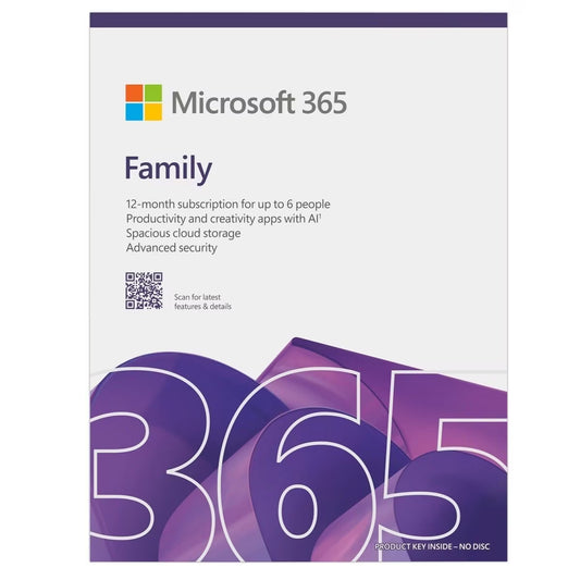 Microsoft 365 Family 1 Year Key (Retail Package)