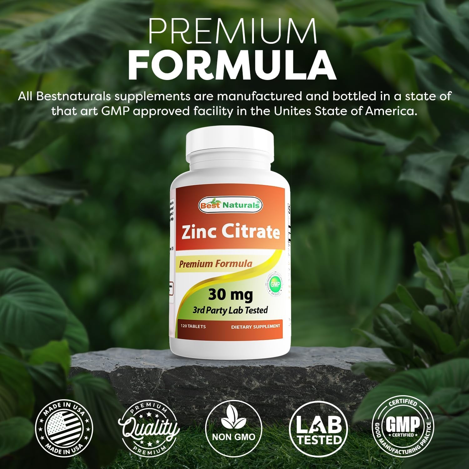 Zinc Citrate 30 Mg - Immune Support - 120 Tablets