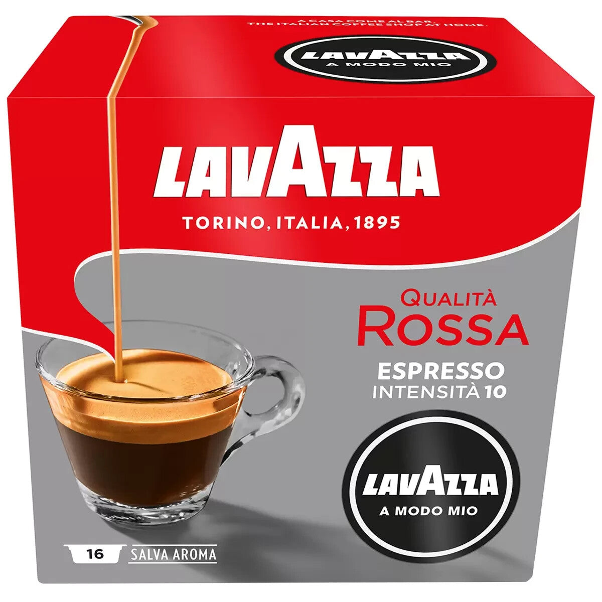 96X Lavazza A Modo Mio Coffee Capsules - Qualita Rossa - 10