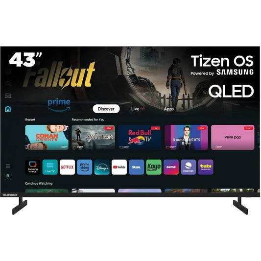 Telefunken 43'' Full HD 1080P QLED Tizen Smart TV Powered by SAMSUNG TV Plus