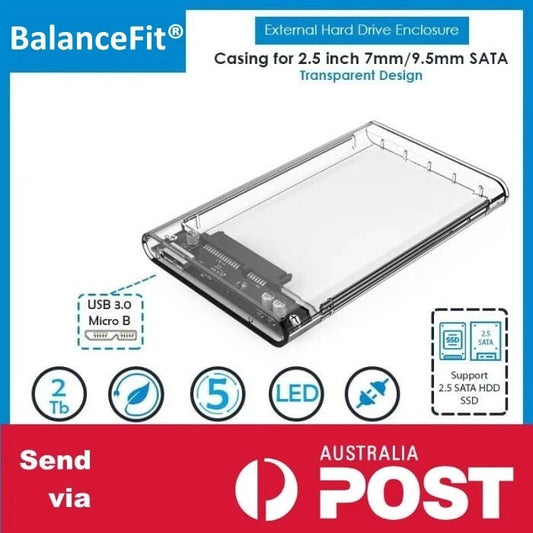 BalanceFit USB 3.0 2.5 SATA SSD Hard Disk Drive Enclosure Case USB C Adapter