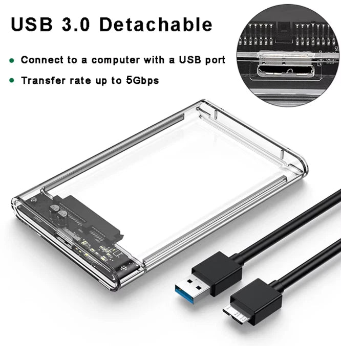 BalanceFit USB 3.0 2.5 SATA SSD Hard Disk Drive Enclosure Case USB C Adapter