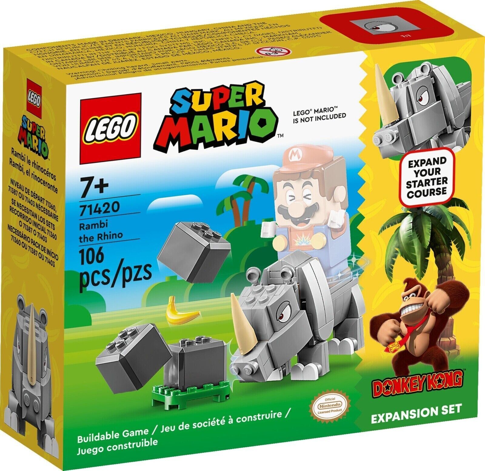 LEGO 71420 Super Mario Rambi the Rhino Expansion Set