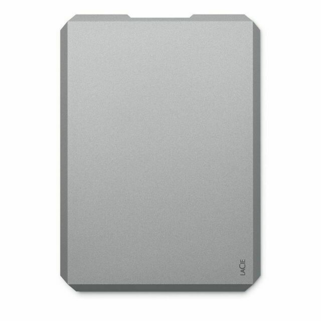 LaCie Mobile Drive 2TB External Hard Drive Space Grey USB-C Works with iPad
