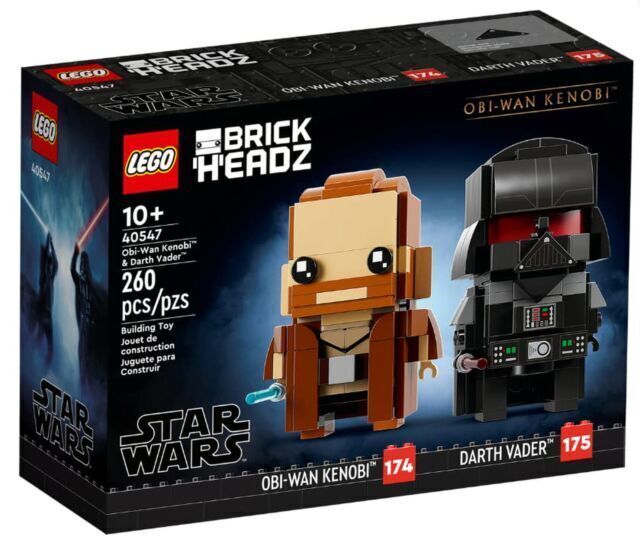 LEGO Star Wars BrickHeadz 40547 - Obi-Wan Kenobi & Darth Vader-  New - Free Post